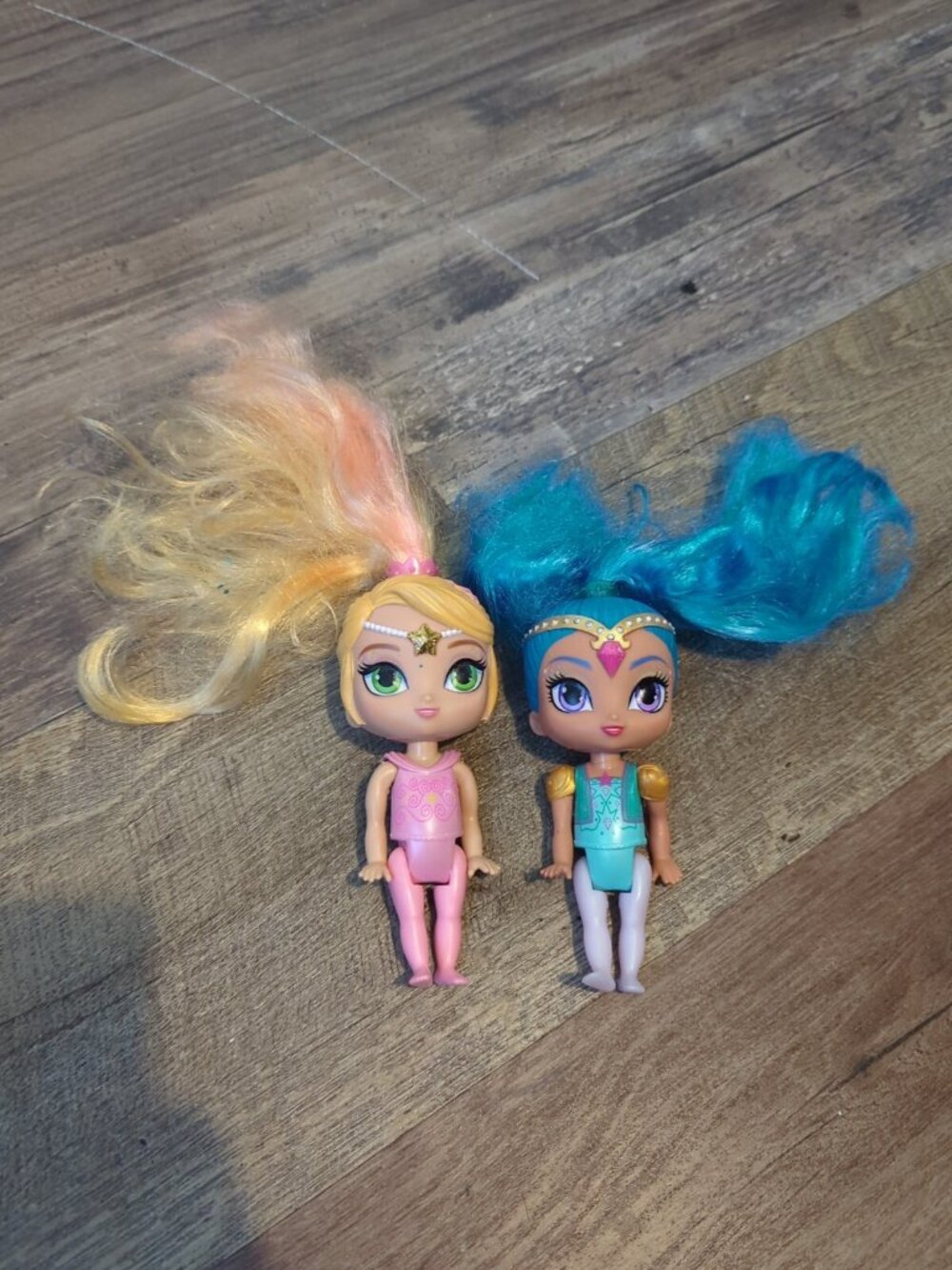Fisher Price 2 Shimmer & Shine Genie 6" Doll Pink Blue Hair 2015 2017 Leah